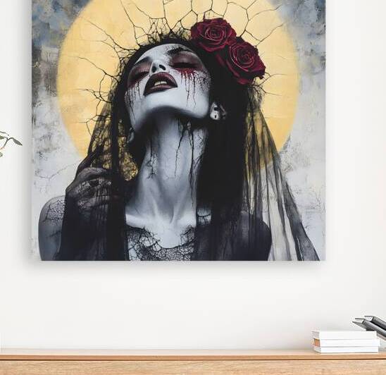 Ethereal Gothic Beauty with Crimson Roses by Fab Haven
