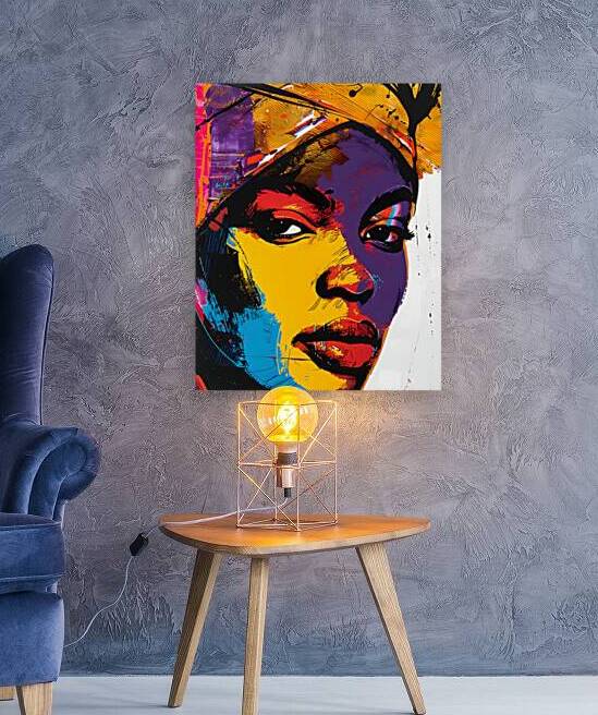 Vibrant Abstract Woman Pop Art Portrait by Fab Haven