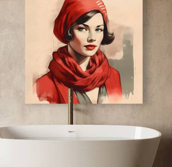 Elegant Portrait in Red by Fab Haven