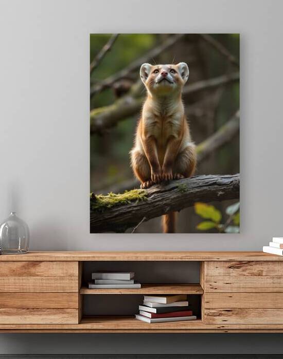 Curious Woodland Creature on a Branch by Fab Haven
