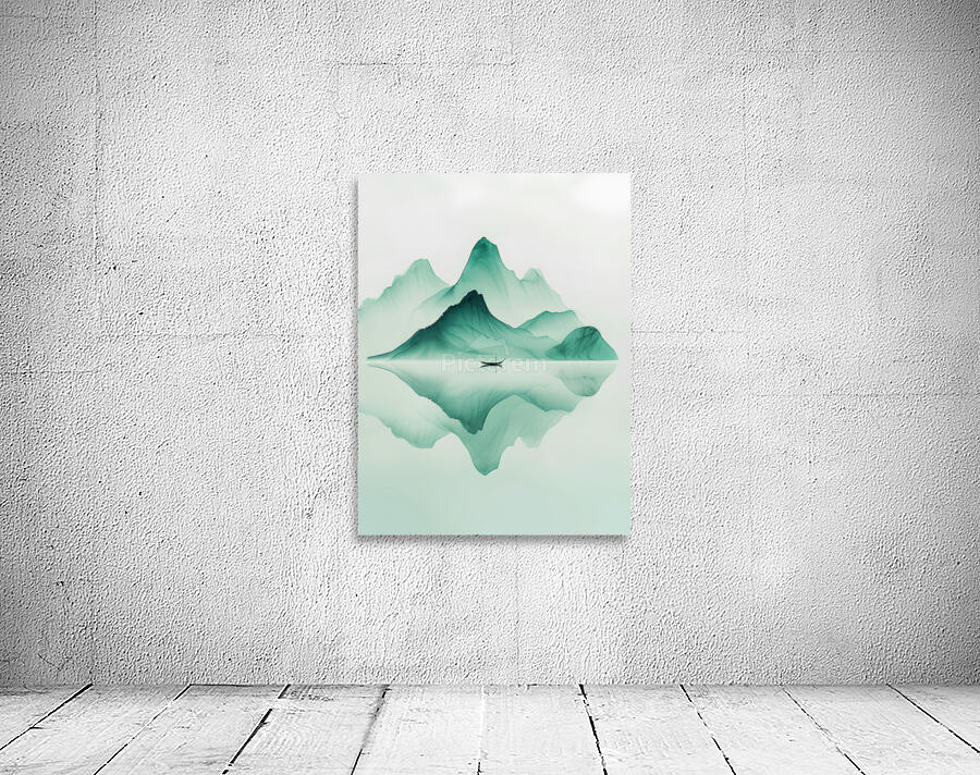 Mountain Reflection in Abstract River Wall Preview