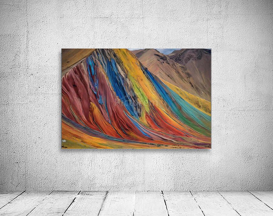 Vibrant Rainbow-Colored Mountain Range Wall Preview