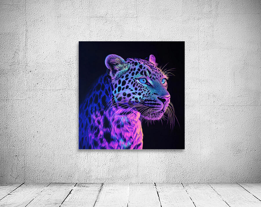 Vibrant Iridescent Leopard in Neon Colors by Fab Haven Wall Art