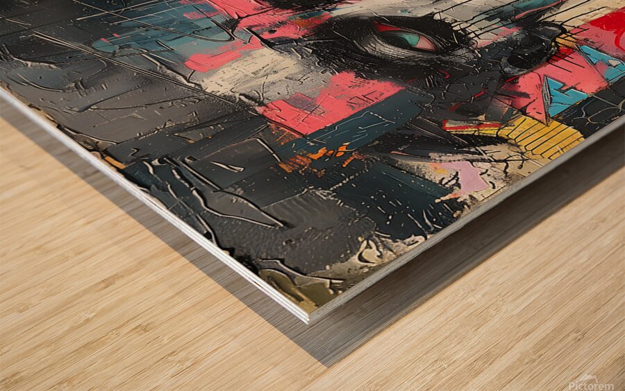 Bold Expression: Abstract Face Art Wood print