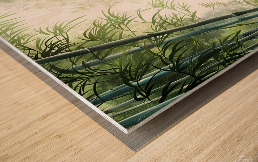 Serene Bamboo Forest Path Wood print