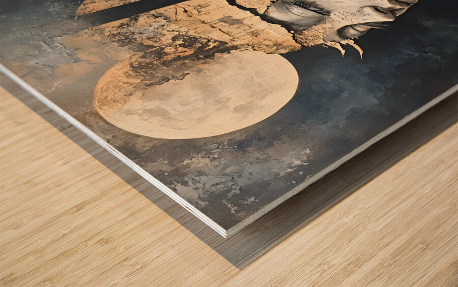 Moonlit Abstract Elegance Wood print