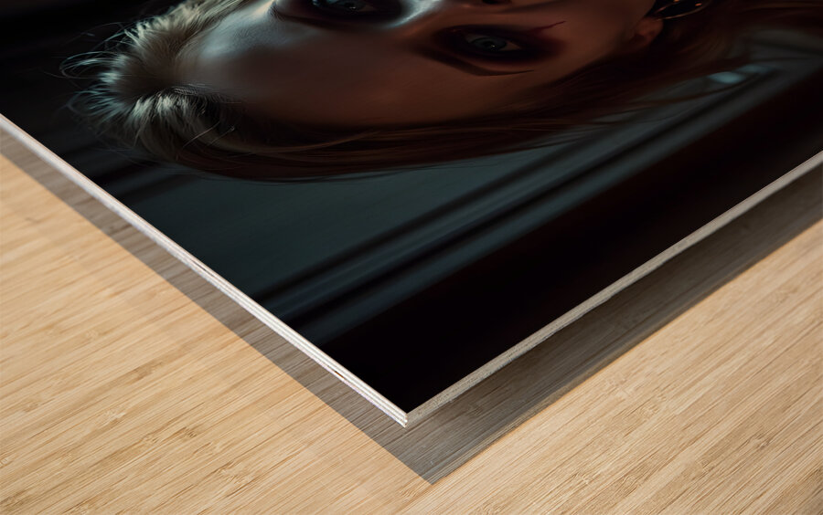 Vampire Elegance: Gothic Dark Portrait Wood print