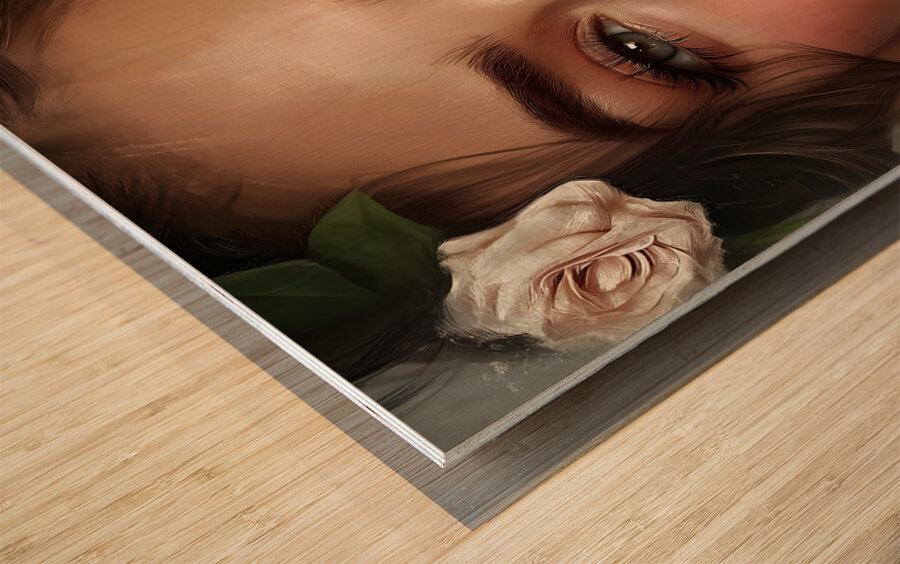 Ethereal Grace: Romantic Glow Wood print