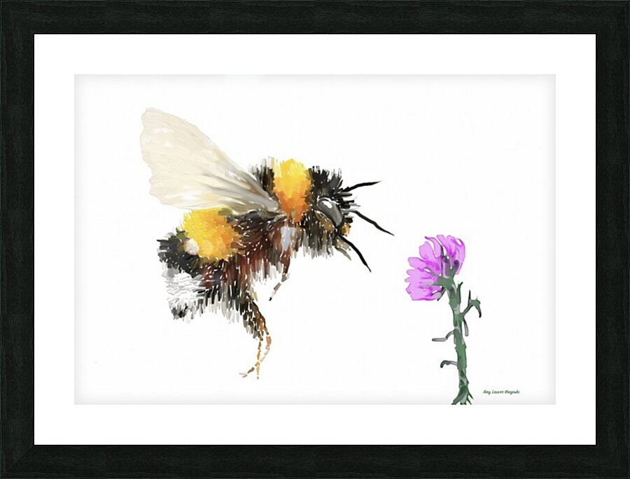 Bumble Bee Rose Picture Frame print