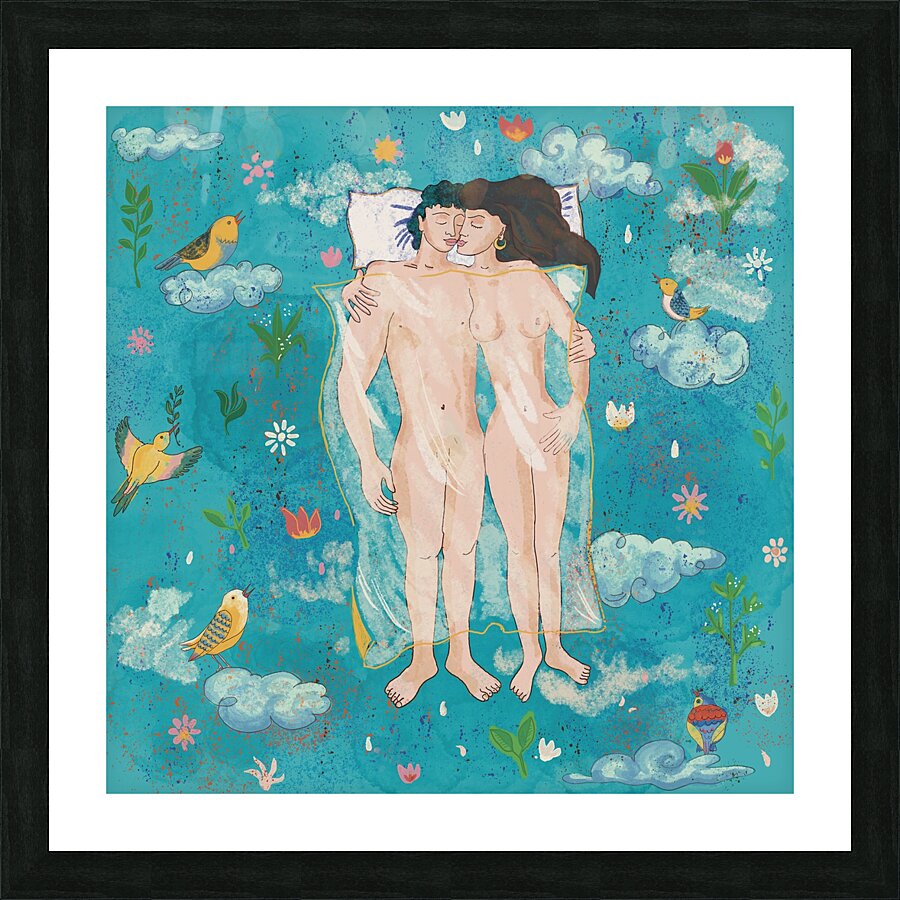 Flying Lovers Picture Frame print