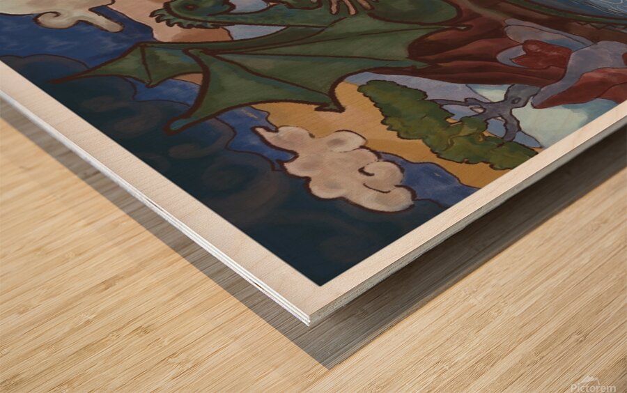 Dragons Love Wood print