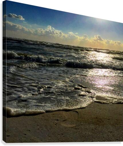 Footprints to the sea Canvas Print