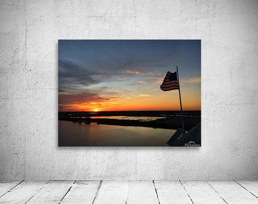 American Flag Sunset Wall Preview