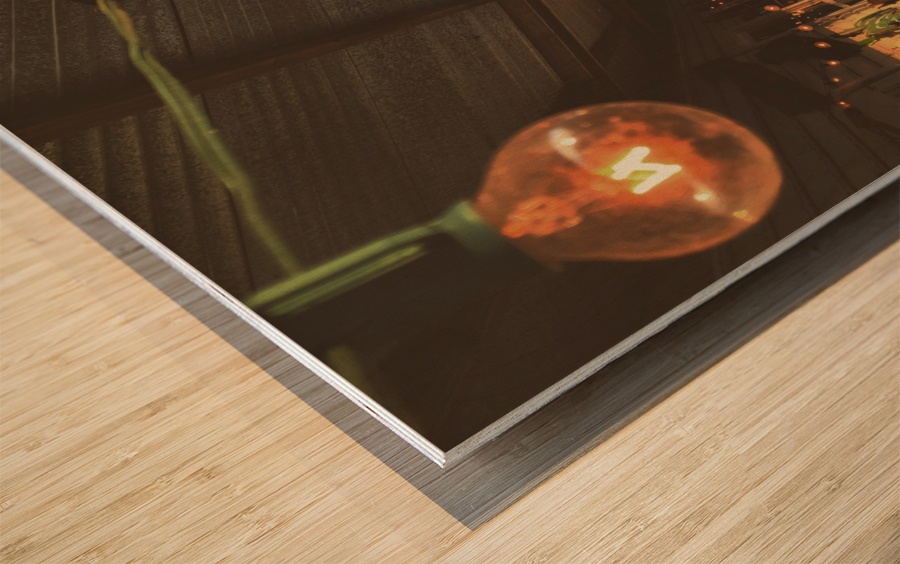 String Lights Wood print