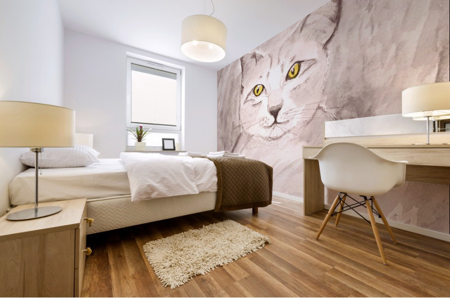 Gray Kitten 003 Mural print