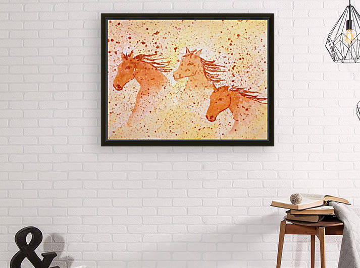 Three horses run in the desert  by Maltez