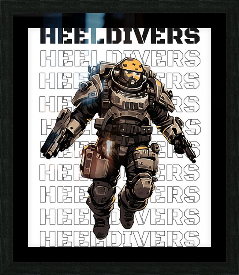 helldivers 5 Picture Frame print