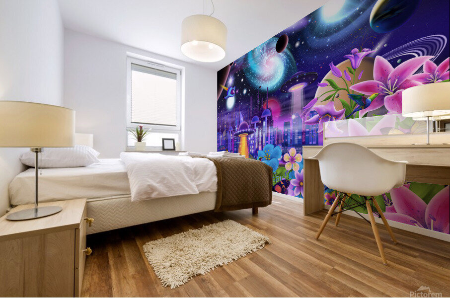 Galactic City Mural print
