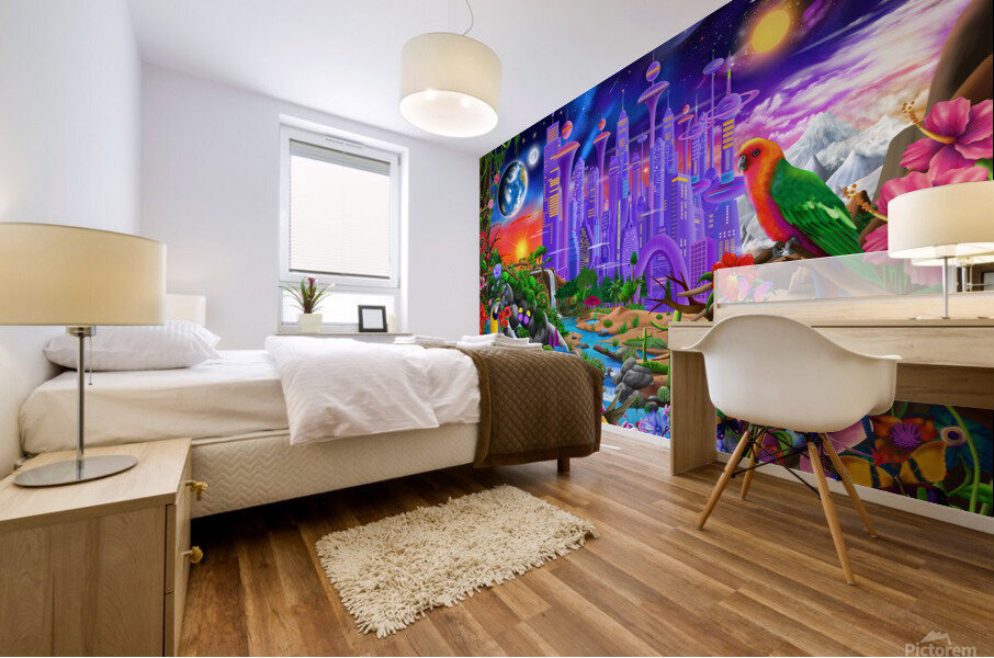 Futuristic Paradise Mural print