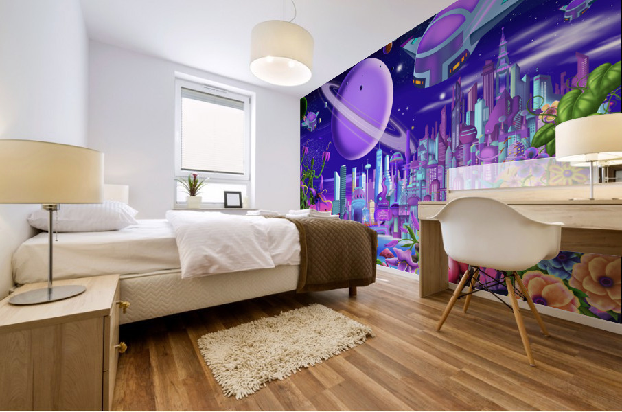 New Cosmic City Mural print