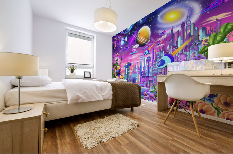 The Cosmic City Mural print