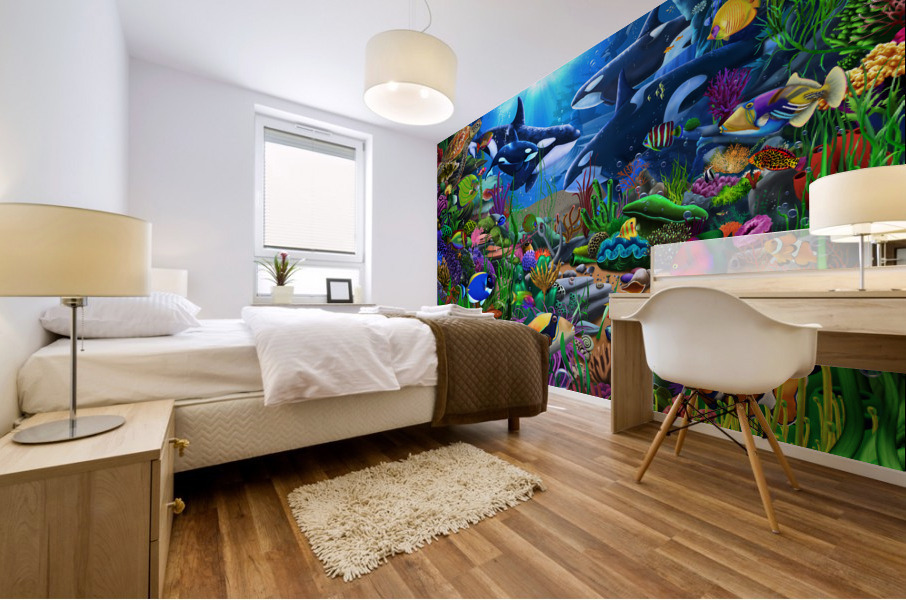 Orcas Ocean Domain Mural print