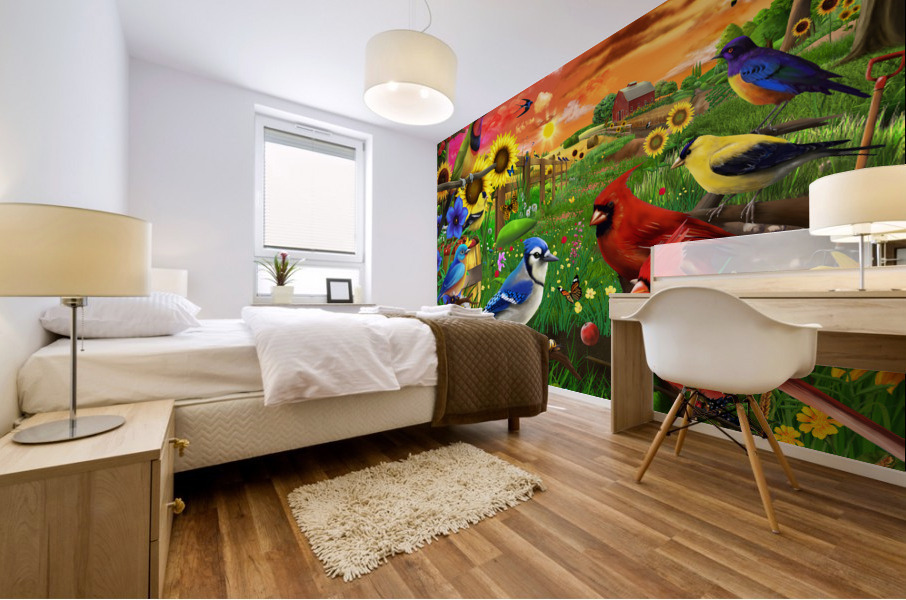 Sunshine Birds Mural print