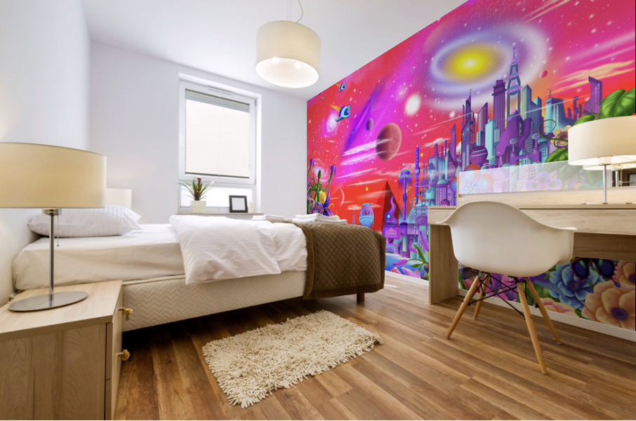 Intergalactic City Mural print
