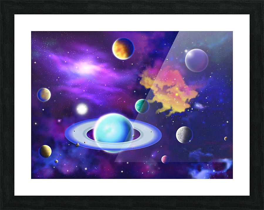 Nebulous Planets Picture Frame print