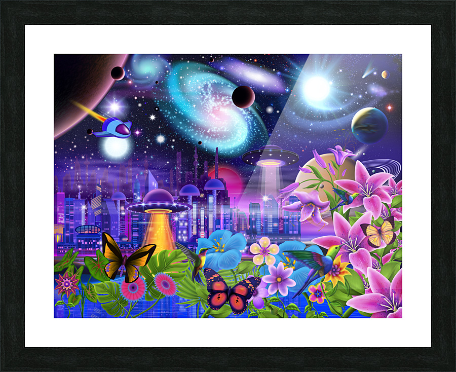 Galactic City Picture Frame print