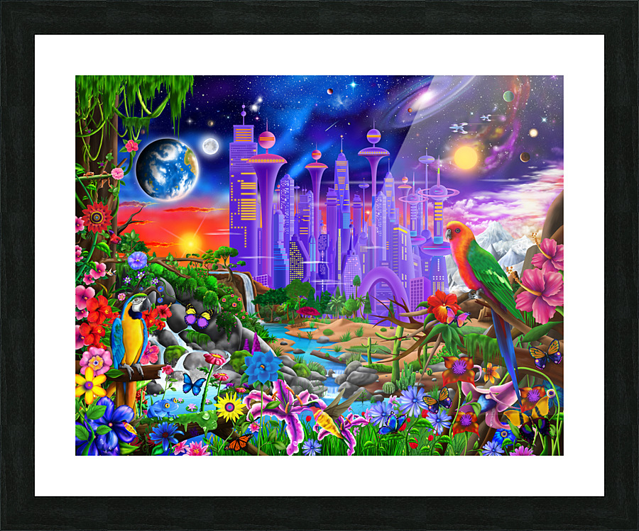 Futuristic Paradise Picture Frame print