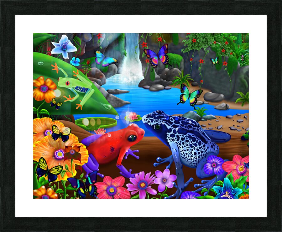 Jungle Frogs Extended Picture Frame print
