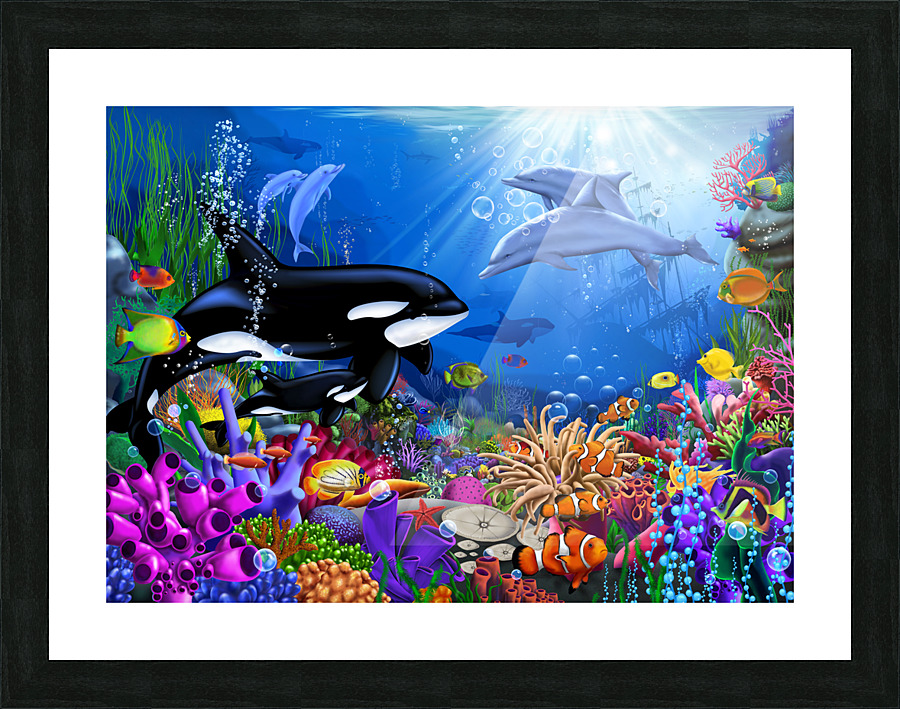 Orca s Ocean Shipwreck Picture Frame print