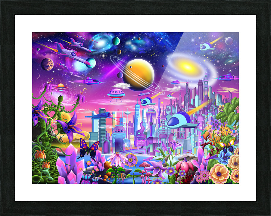 The Cosmic City Picture Frame print