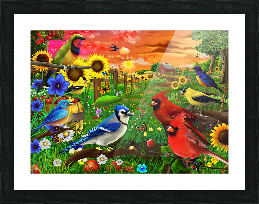 Sunshine Birds Picture Frame print