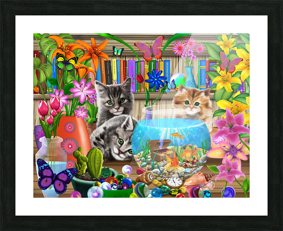 Curious Kittens Picture Frame print