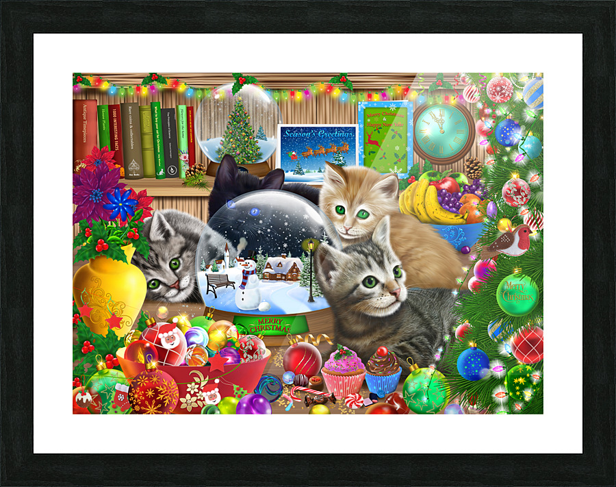 Christmas Kittens Picture Frame print