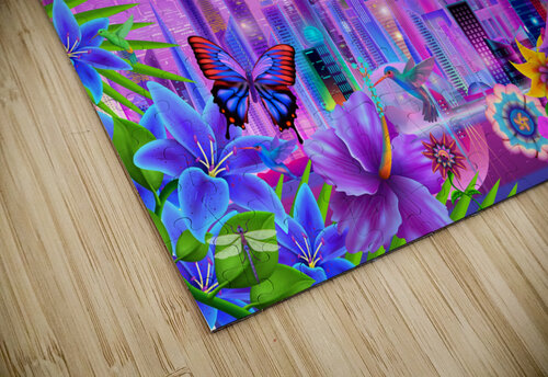 Cosmic City Lights GeraldNewtonCosmicArt puzzle