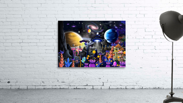 Alien Moon City Wall Preview