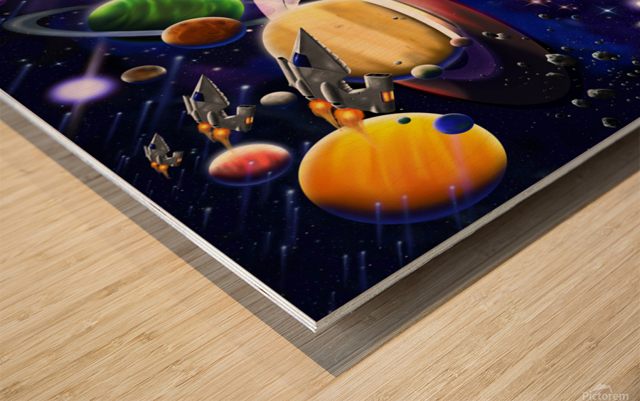 Future Cosmic Voyages Wood print