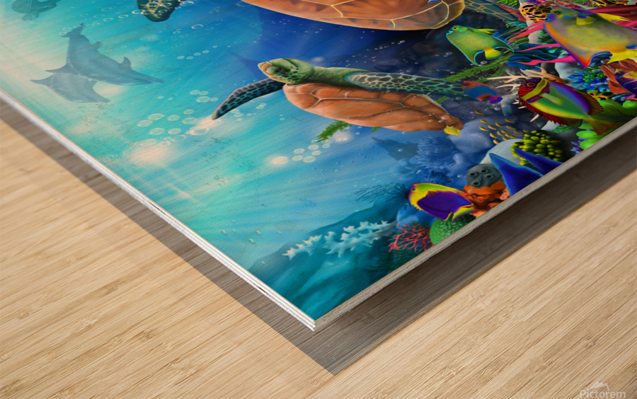 Turtles Ocean Wonders Wood print