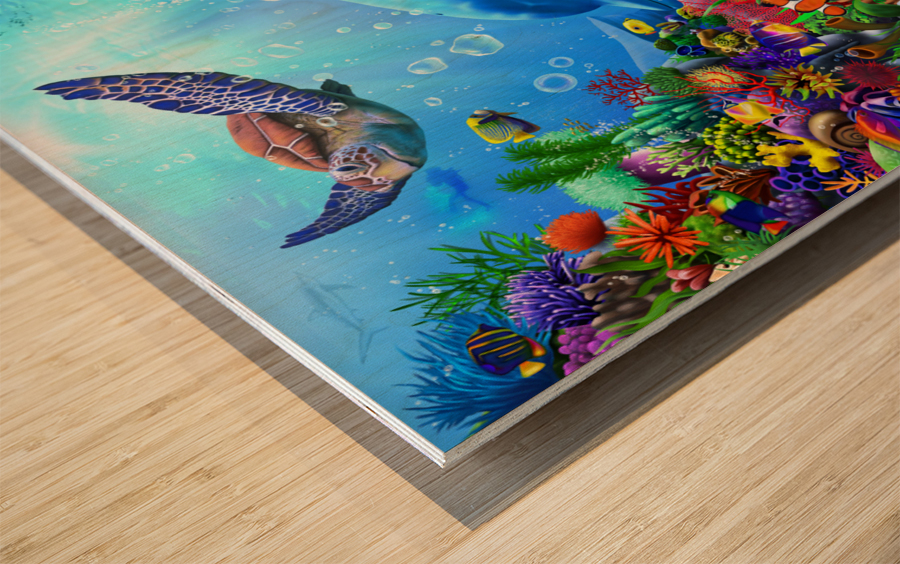 Wondrous Ocean Wood print