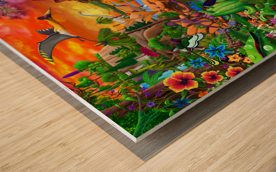 Prehistoric Wonders Wood print