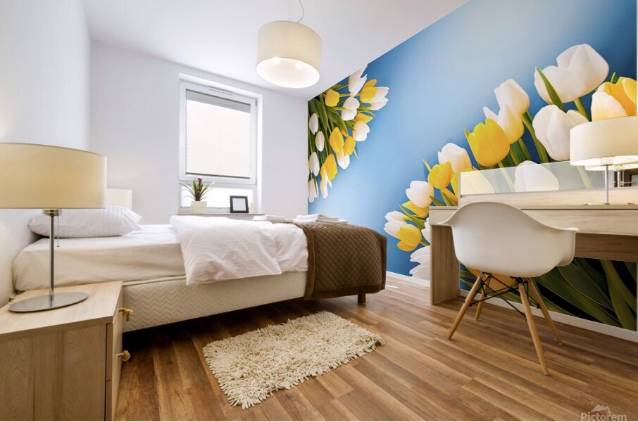 Spring flowers background Mural print