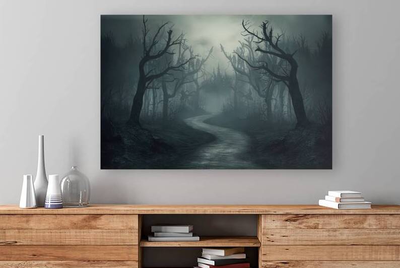 Landscape of haunted mist forest with pathway dar 1722668254.7674 by Liviu Ghitun