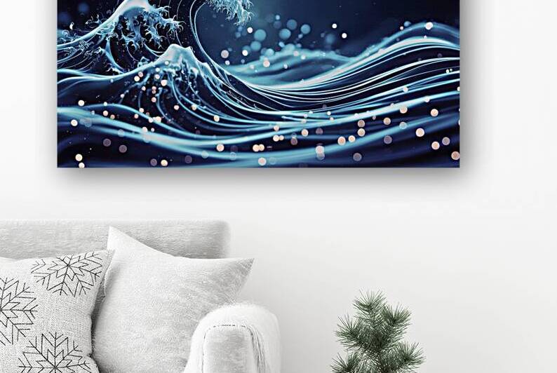 Abstract blue color digital particles wave with b 1722668223.533 by Liviu Ghitun