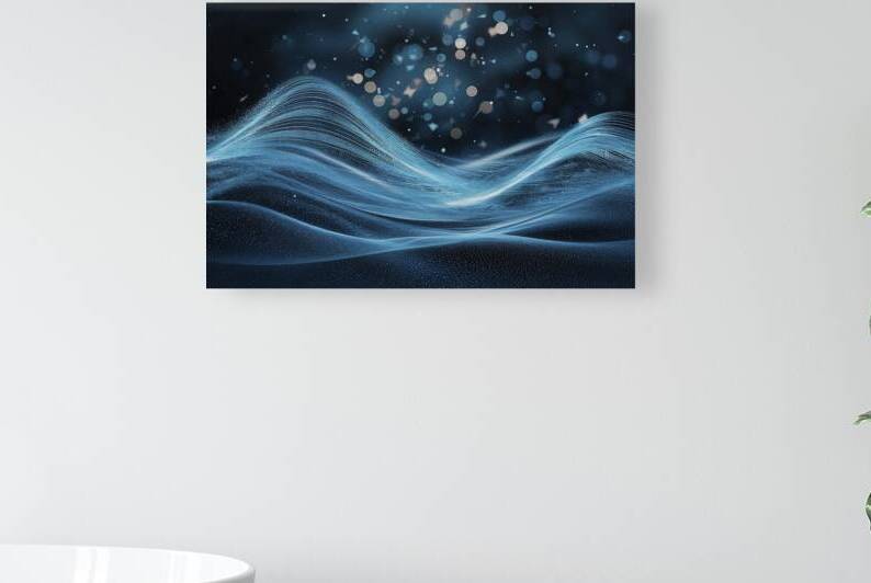 Abstract blue color digital particles wave with b 1722668257.1525 by Liviu Ghitun