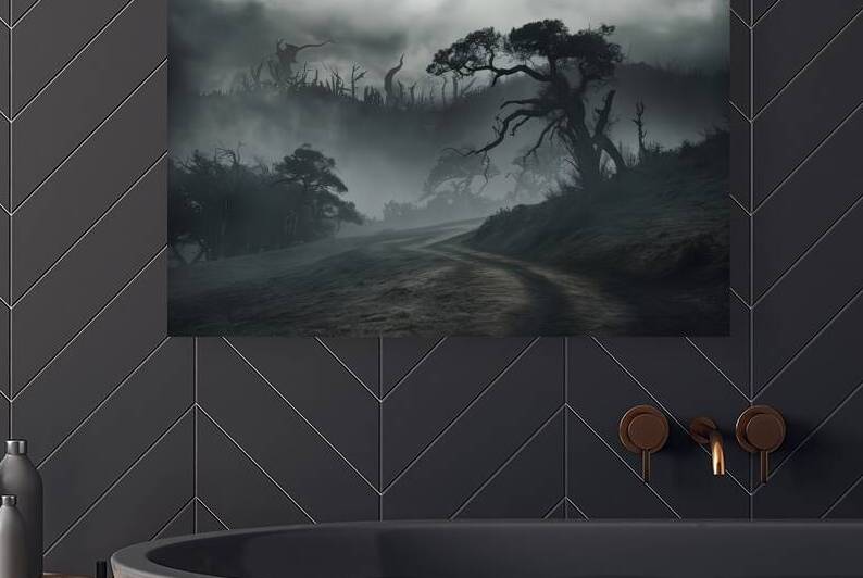 Landscape of haunted mist forest with pathway dar 1722668247.3753 by Liviu Ghitun