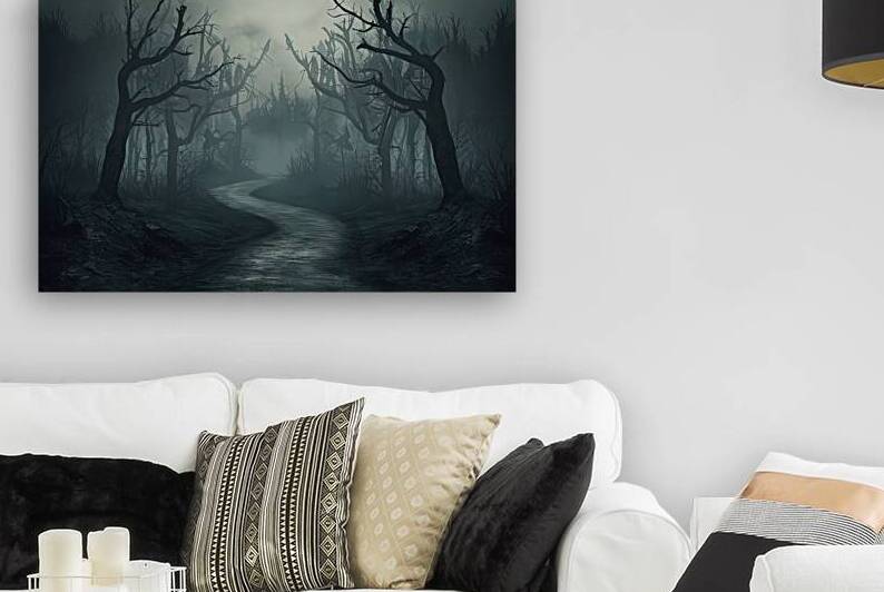 Landscape of haunted mist forest with pathway dar by Liviu Ghitun