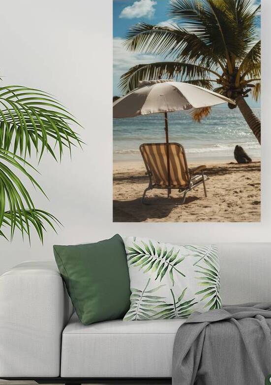 umbrella and beach chair with coconut palm tree a 1722668820.0382 by Liviu Ghitun